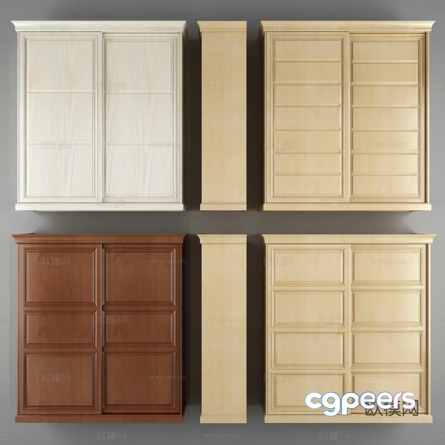 European style simple sliding door wardrobe European style sliding door wardrobe 3D model