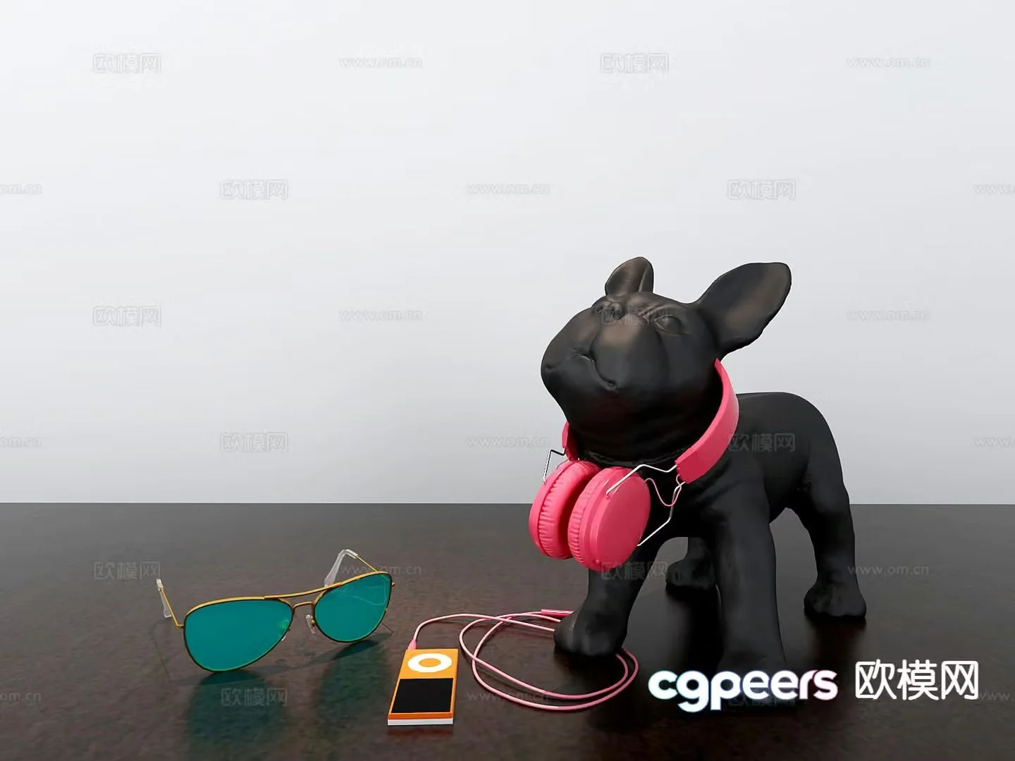 Modern fashionable puppy ornaments 3d model