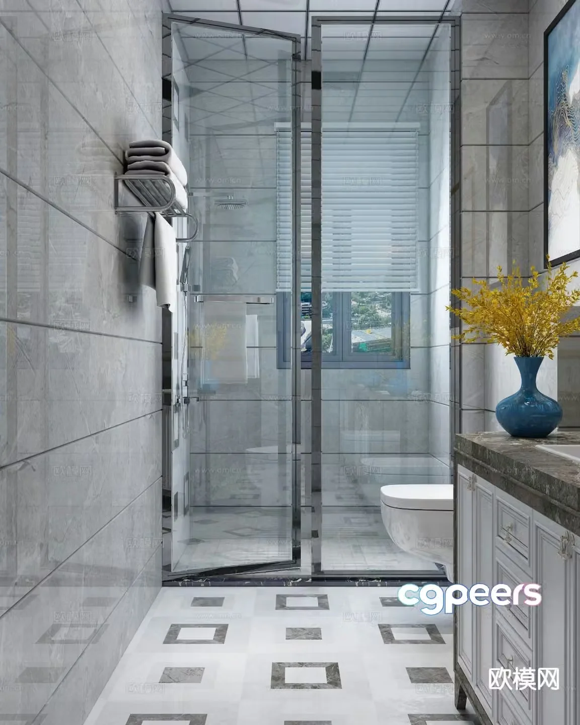 modern bathroom bathroom toilet 3d model