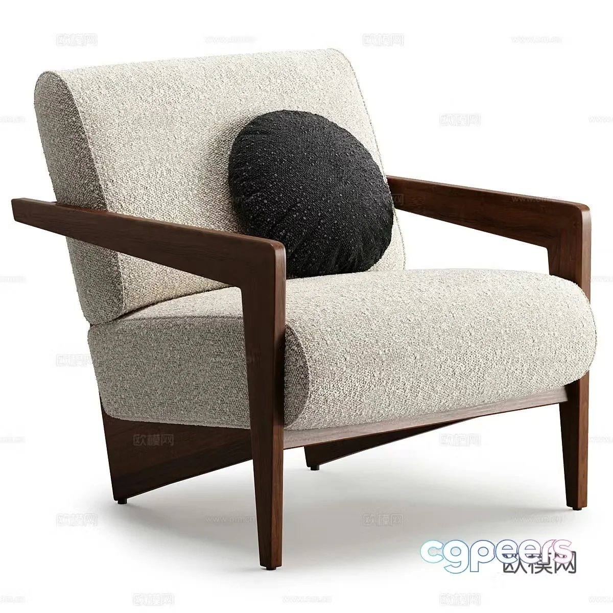 New Chinese style Izag armchair 3d model