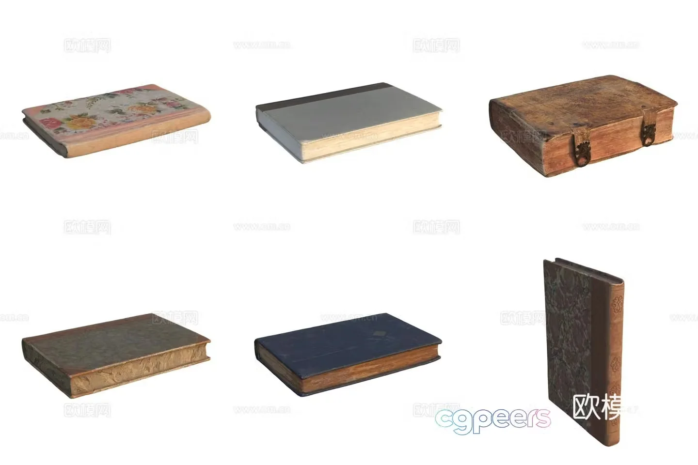 Books ancient books notebook 3d model