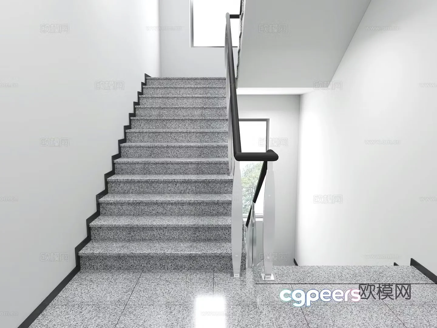 Stairwell Stair tread 3D model