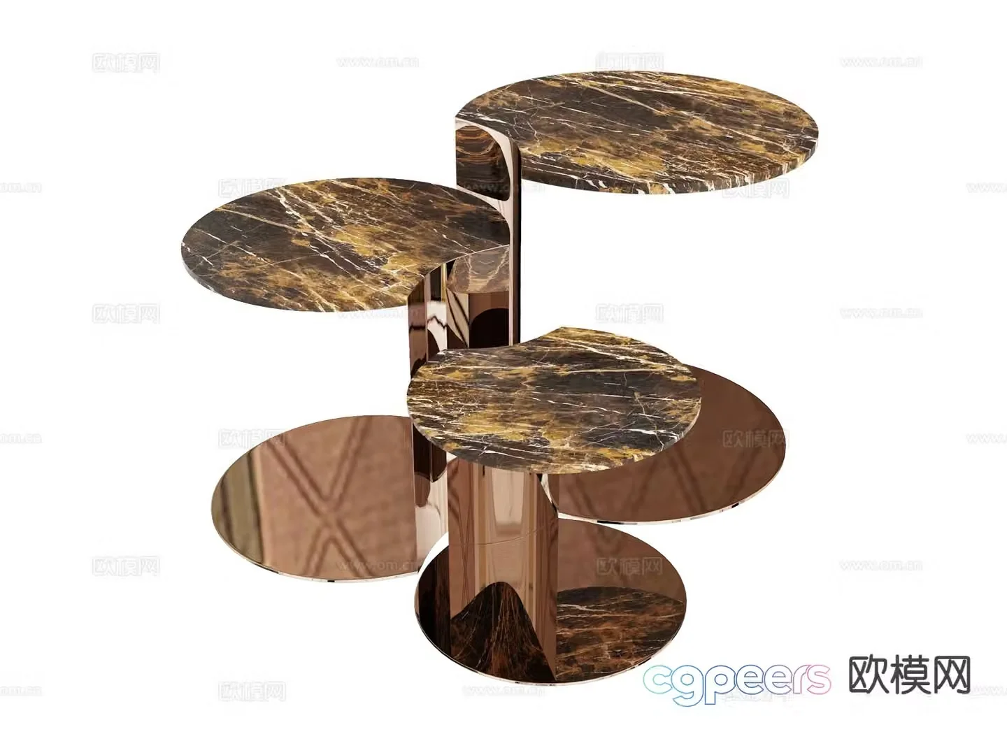 visionnaire- Light luxury side table round table corner table table table 3D model