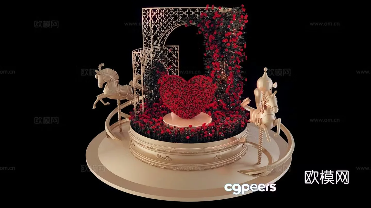 Valentine’s Day flower art love device beauty 3D model