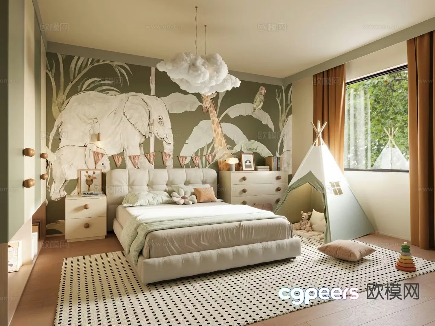 Nordic children’s room girl’s room kid’s room 3d model