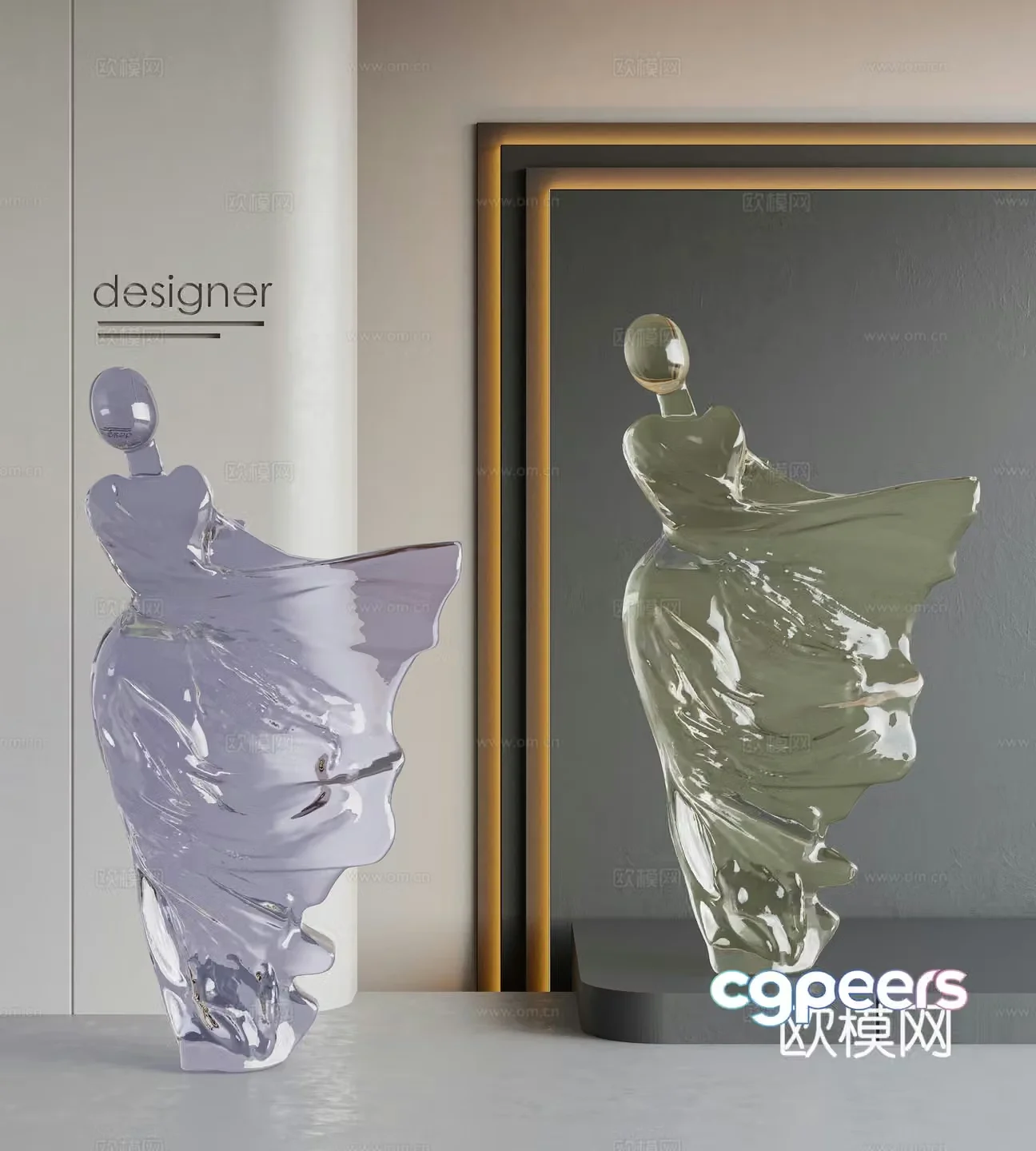 Modern sculpture ornaments Cream style sculpture ornaments Crystal sculpture ornaments Abstract character sculpture ornaments 3D model
