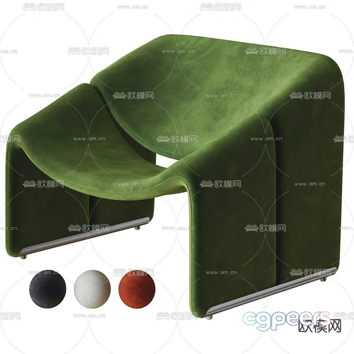 Green leisure chair chair 3d model