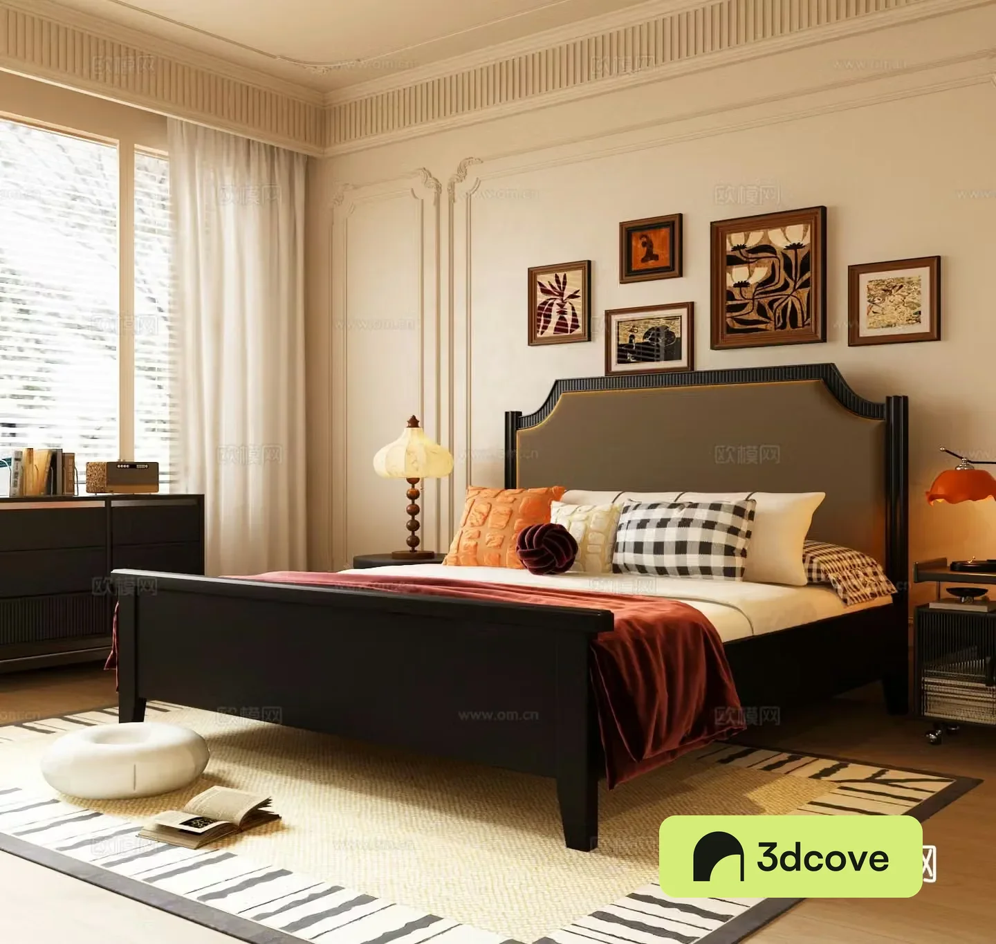 French double bed