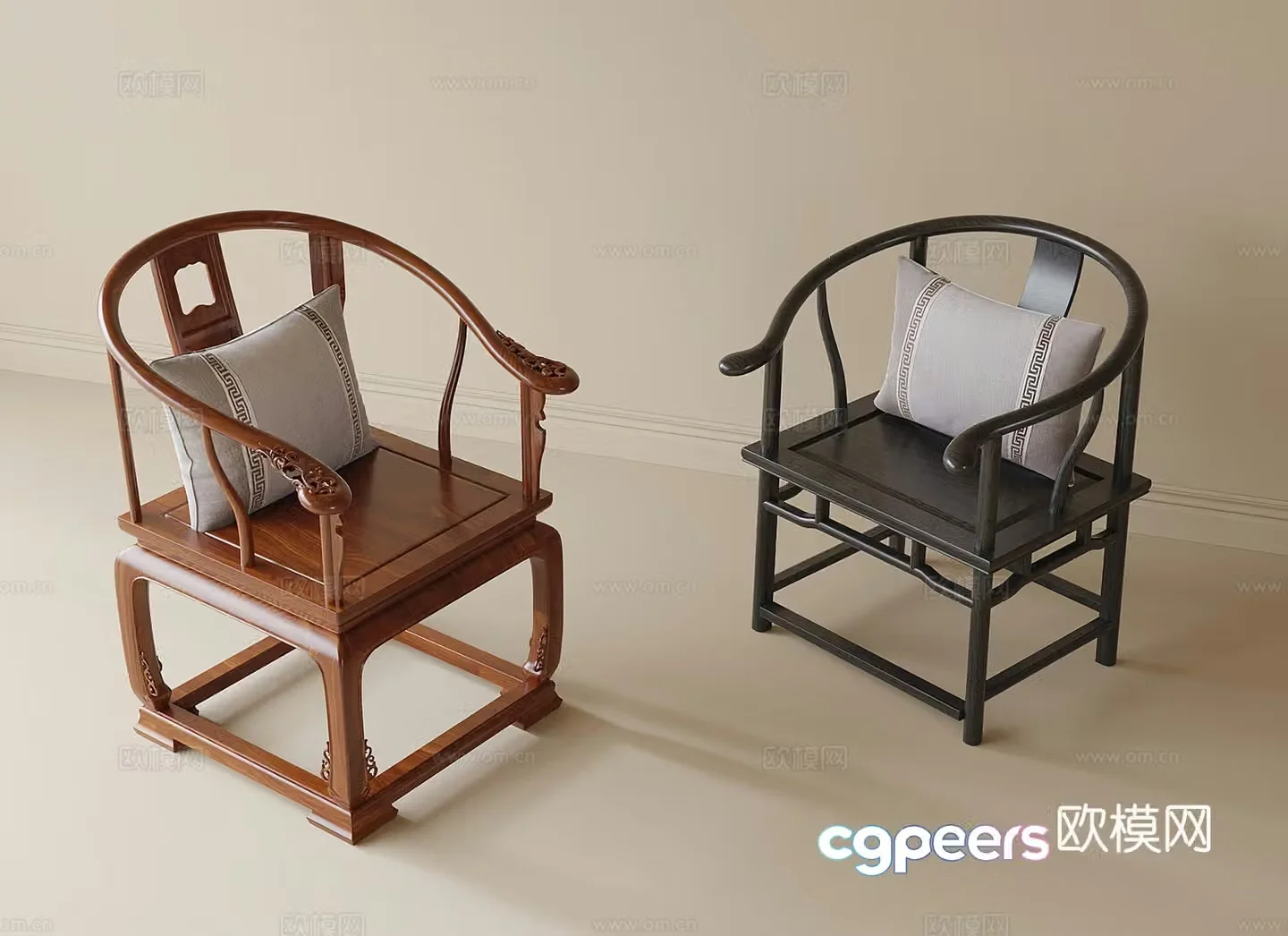 Chinese single chair dining chair leisure chair 3d model