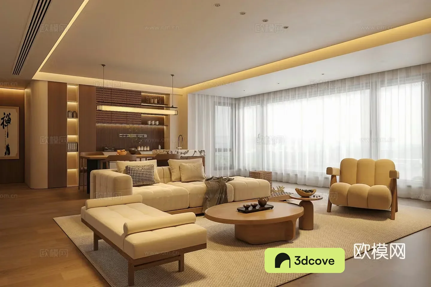 Song’s medieval style restaurant sofa coffee table combination green plants accessories ornaments desk lamp chandeliers