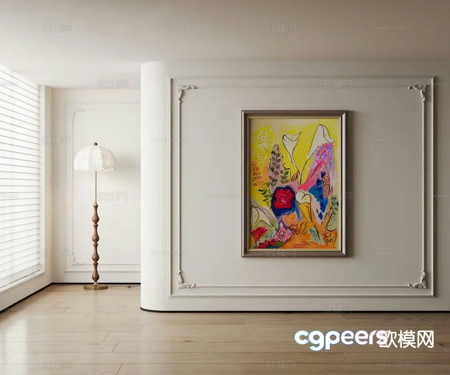 American oil painting art painting decorative painting 3d model