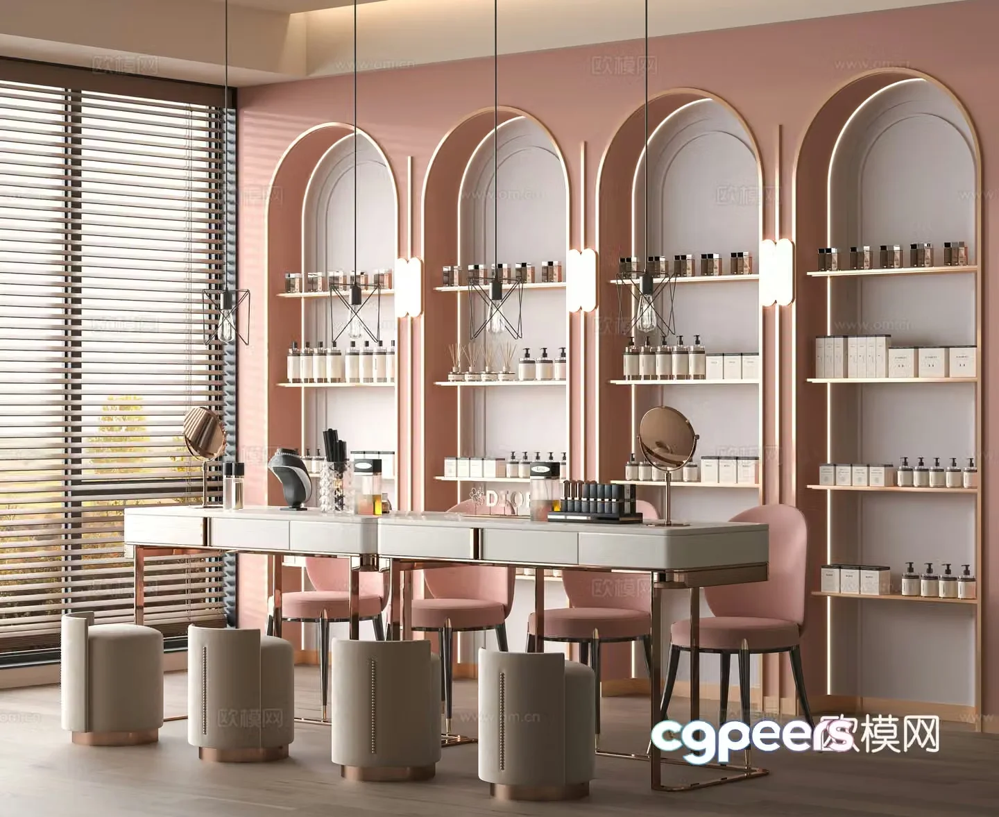 Modern nail salon 3d model