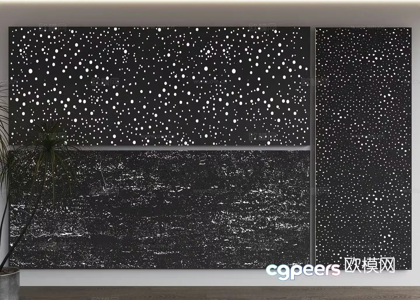 Translucent background wall Luminous background wall 3D model