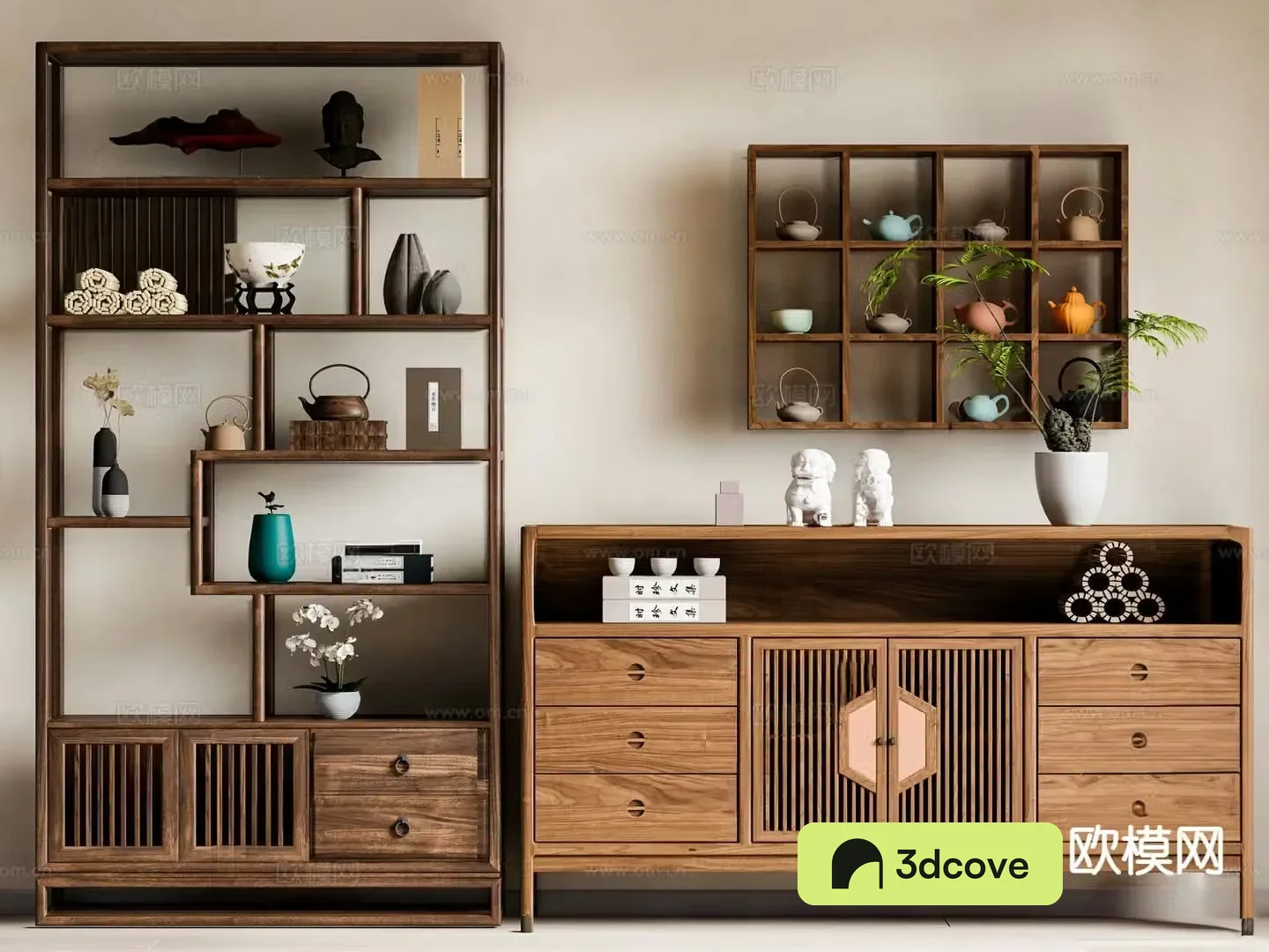 New Chinese style side cabinet Bogu rack