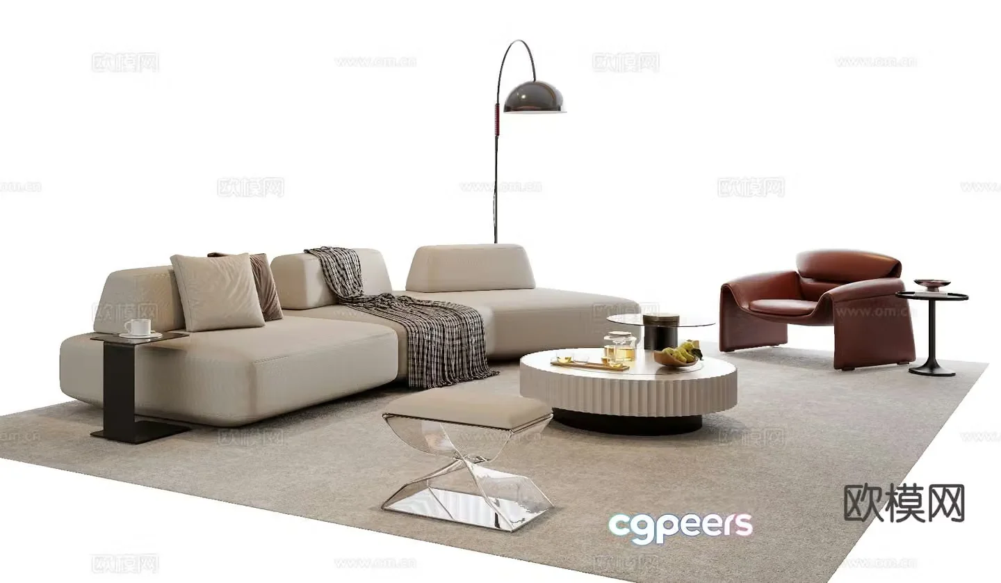 Modern sectional sofa 3d model