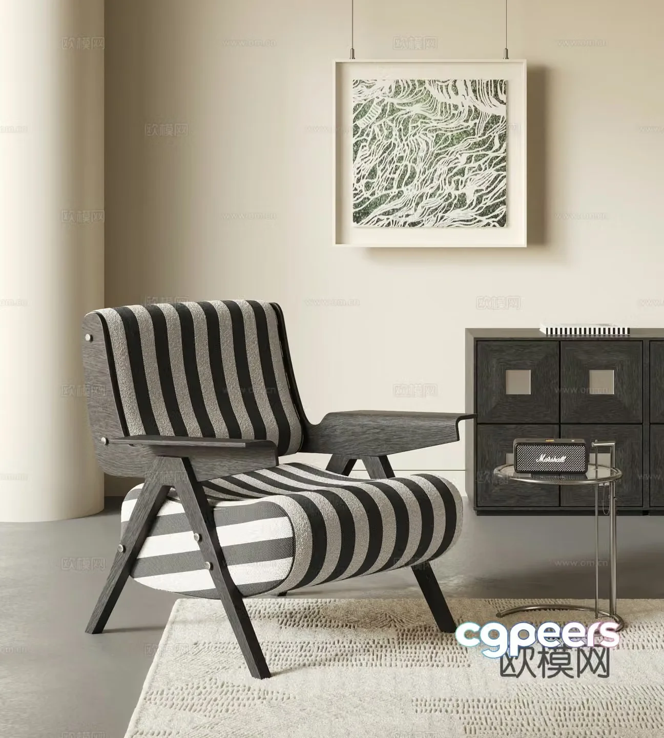 French medieval leisure chair 3d model