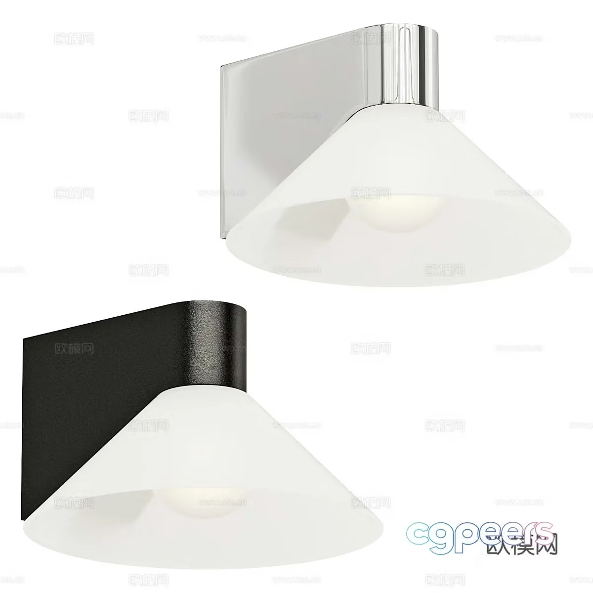 Modern Italian minimalist round wall lamp 3D model