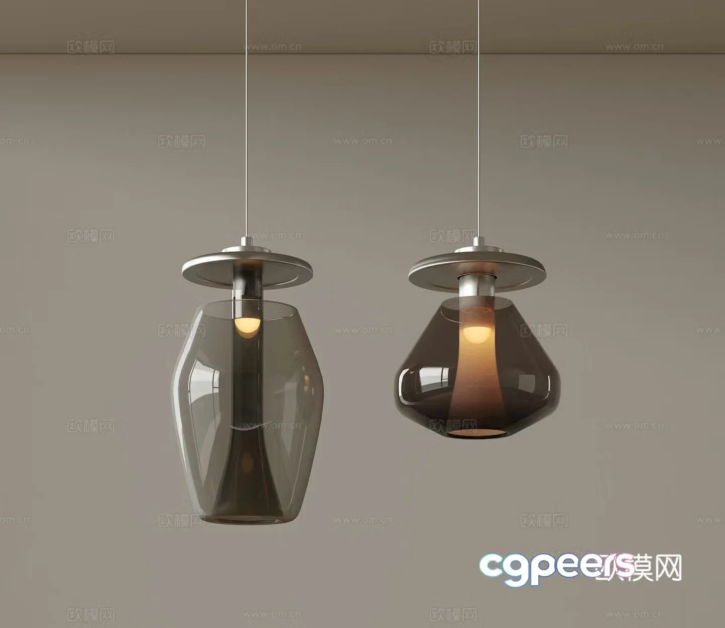 Medieval style glass chandelier 3d model