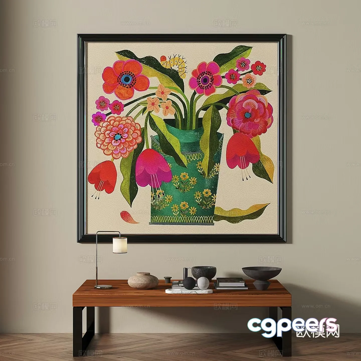 Modern medieval retro decorative painting 3d model