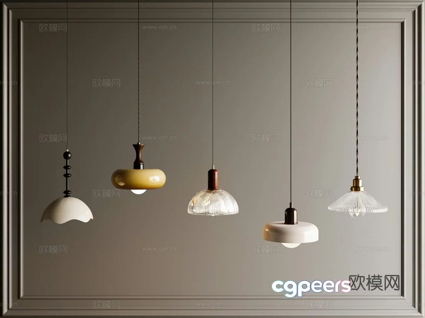 Medium retro small chandeliers bedside small chandeliers glass chandeliers 3D model