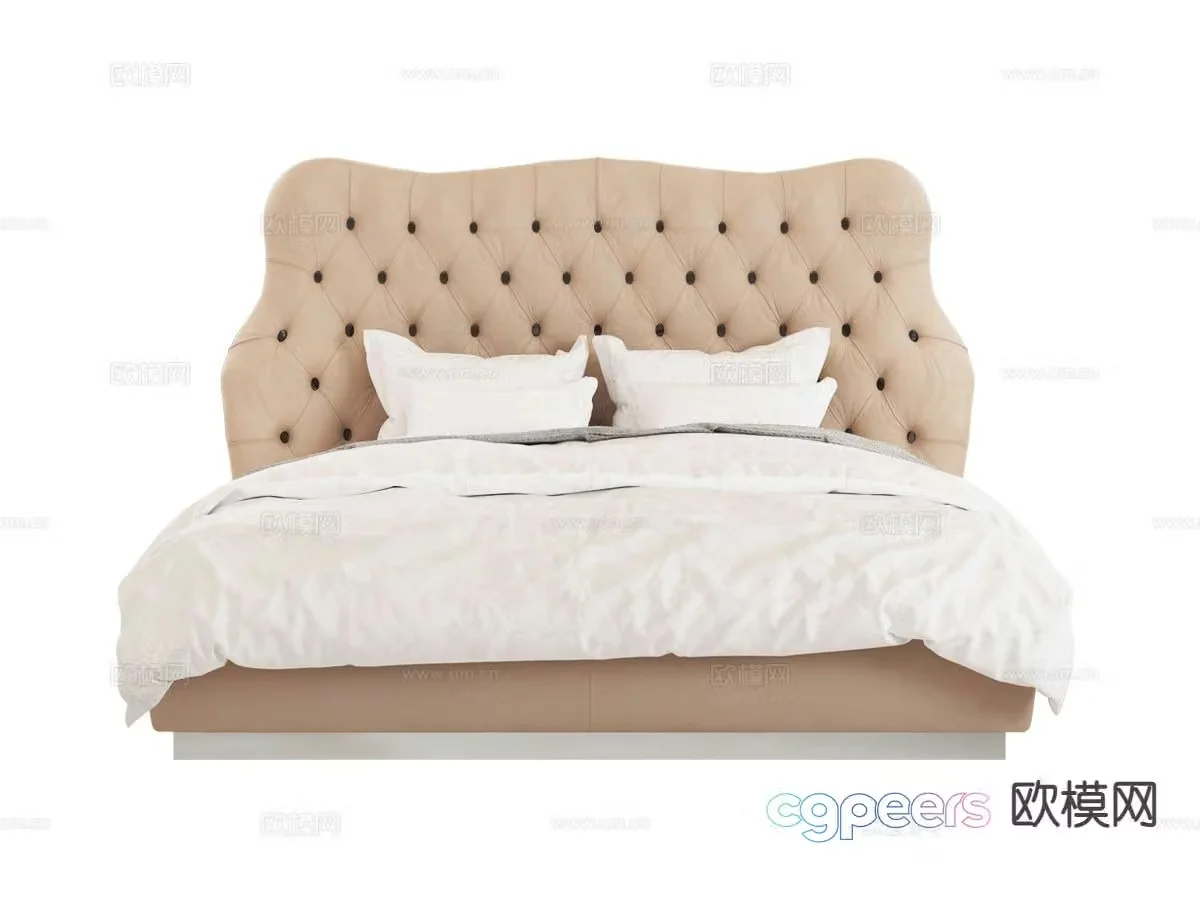 visionnaire- light luxury double bed 3d model