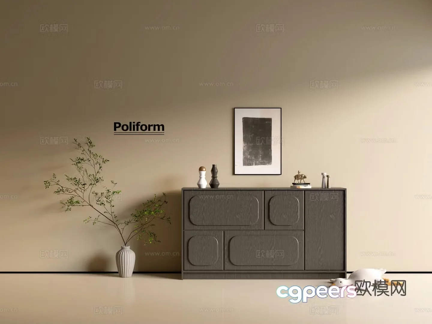 Modern wood grain cabinet ins wind minimalist wind cabinet whole cabinet sideboard balcony cabinet storage 3D model