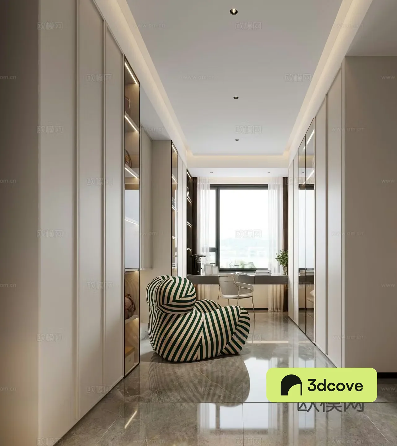 Modern minimalist cloakroom Cream trench coatroom Italian cloakroom