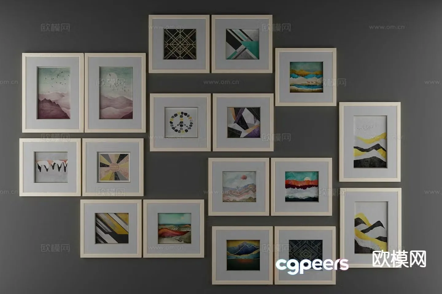 Decorative painting simple painting hanging painting 3d model