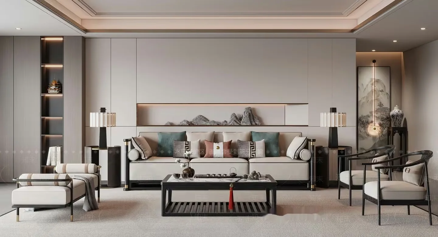 Modern Living Room 3D Model – 5412 – VRAY Render