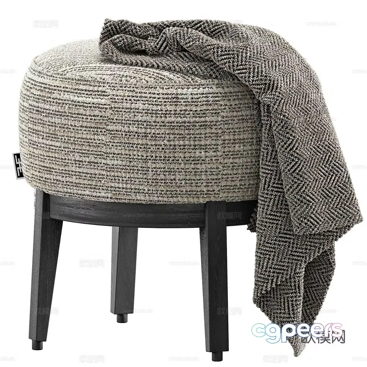 Modern Italian Eichholtz Jarrett stool 3D model