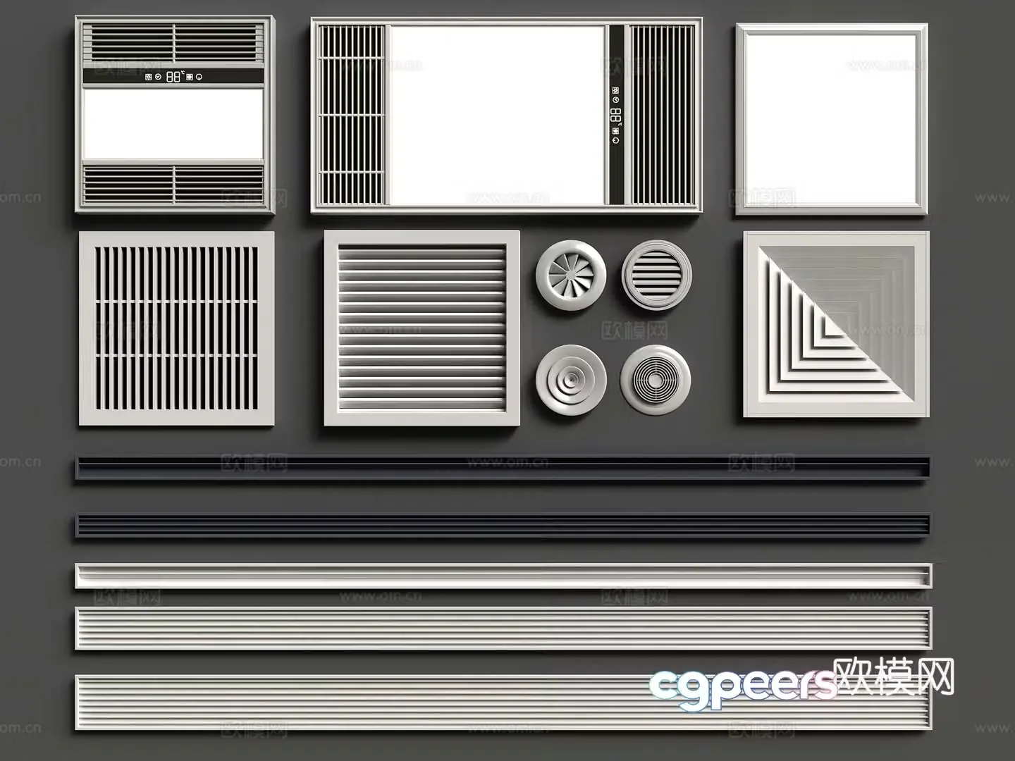 Louver air outlet heating cover air conditioning outlet 3D model