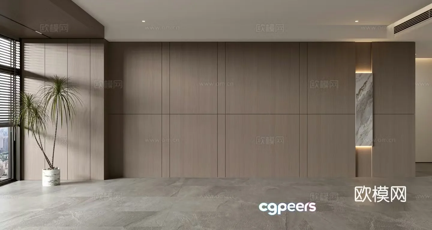 Modern sofa background wall 3d model