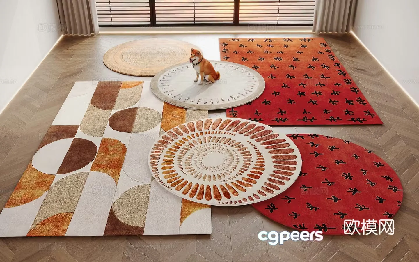 Simple carpet square carpet round carpet 3d model