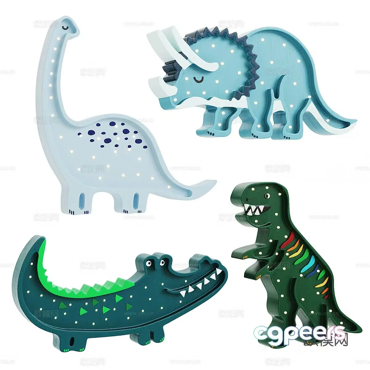 Modern children’s toy dinosaur decorative lamp 3d model