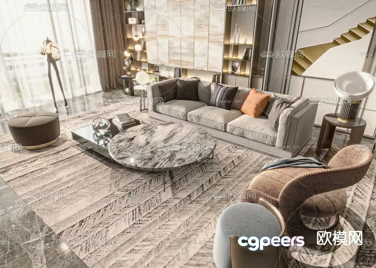 Modern combination sofa 3d model