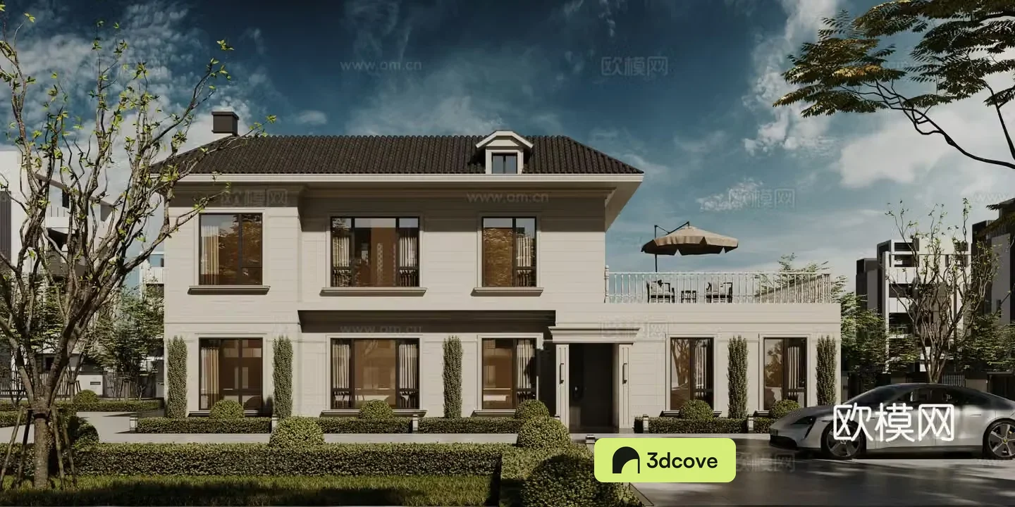Modern single-family villa exterior