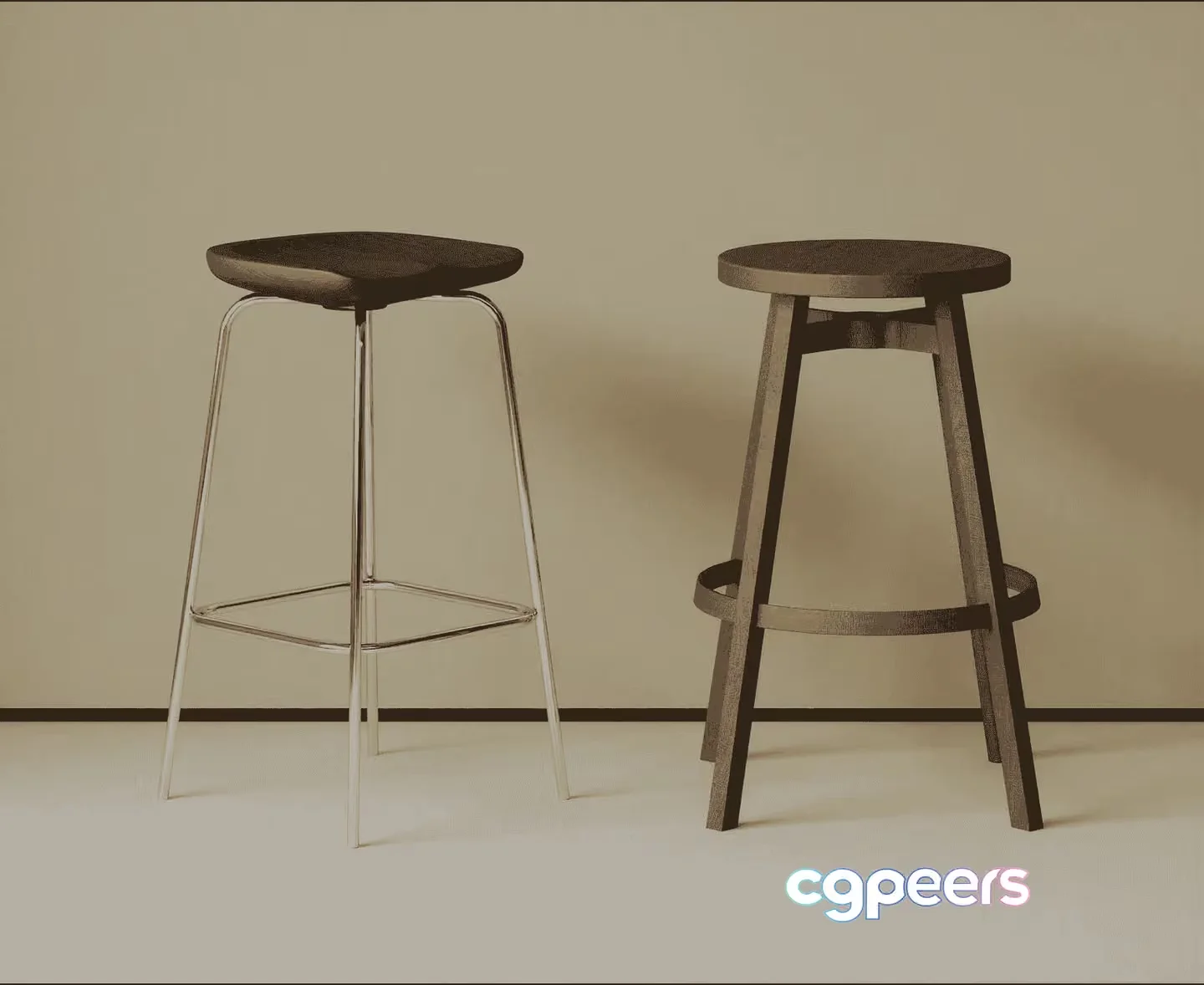 Two Stools 3D Model – 15871 – VRAY Render
