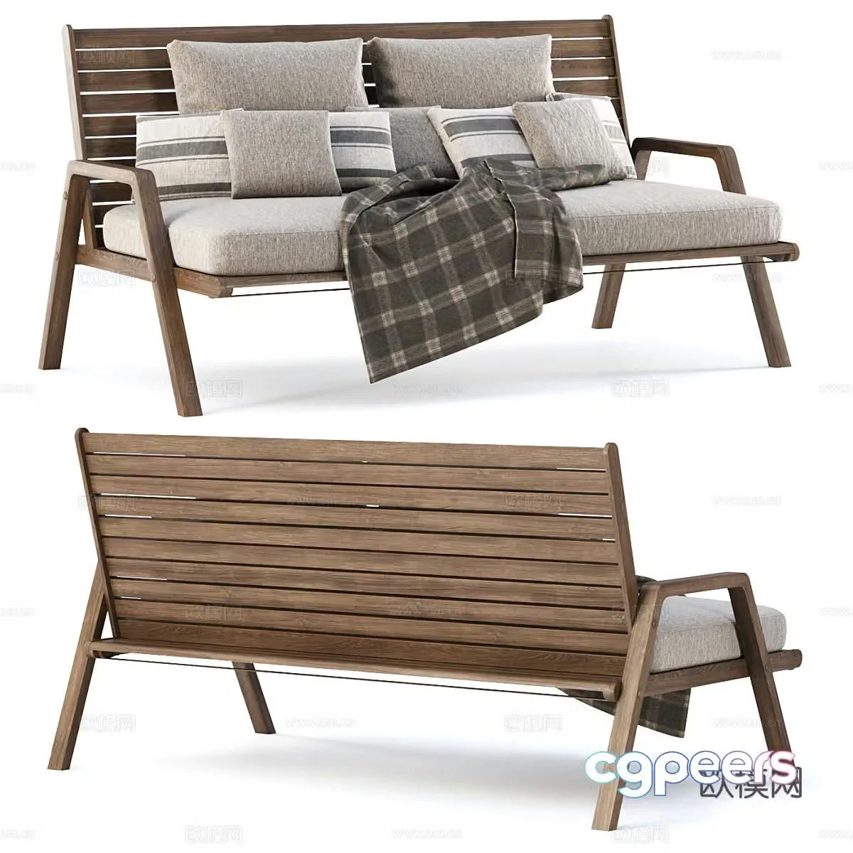 New Chinese style outdoor leisure sofa 3D model