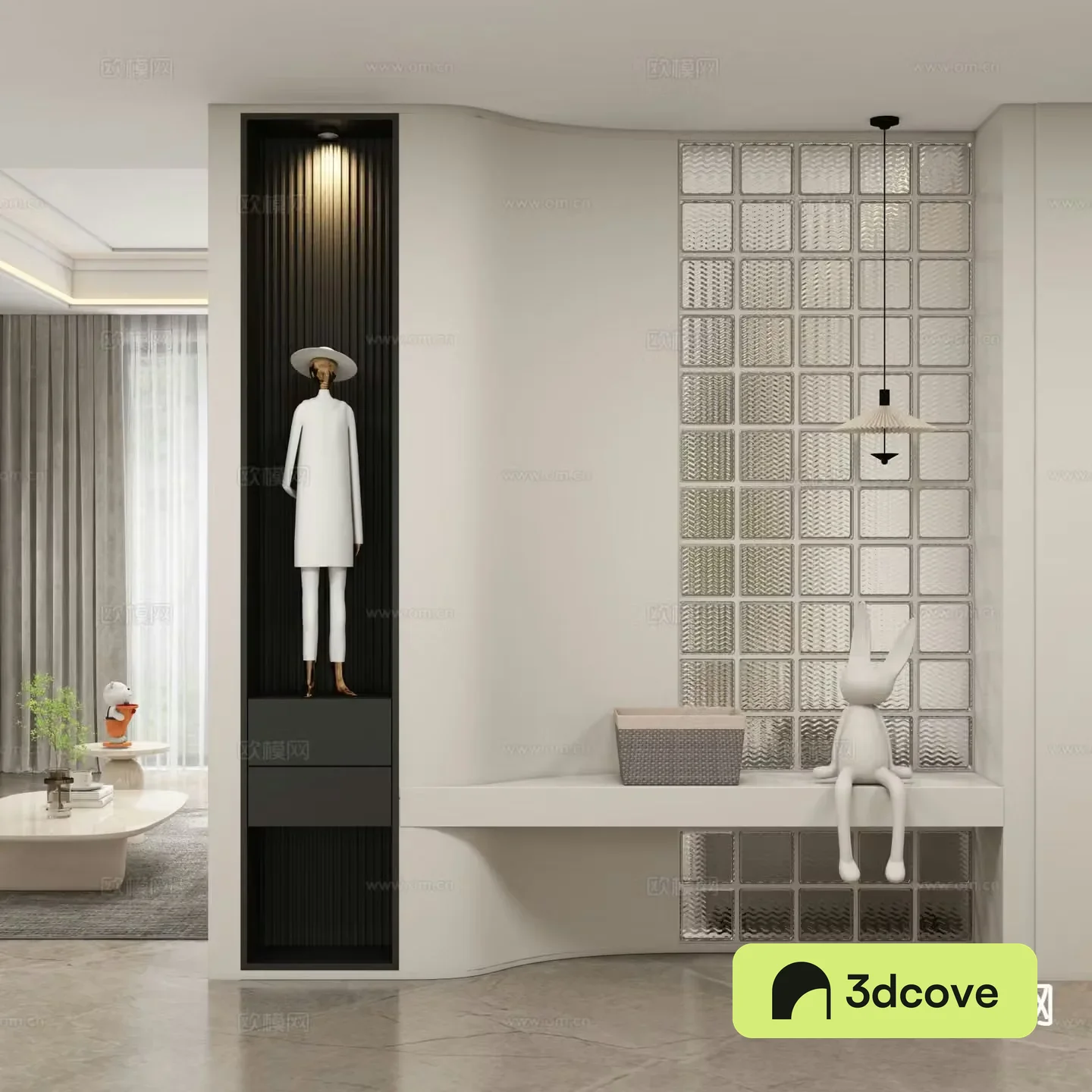 Cream style entrance hall aisle