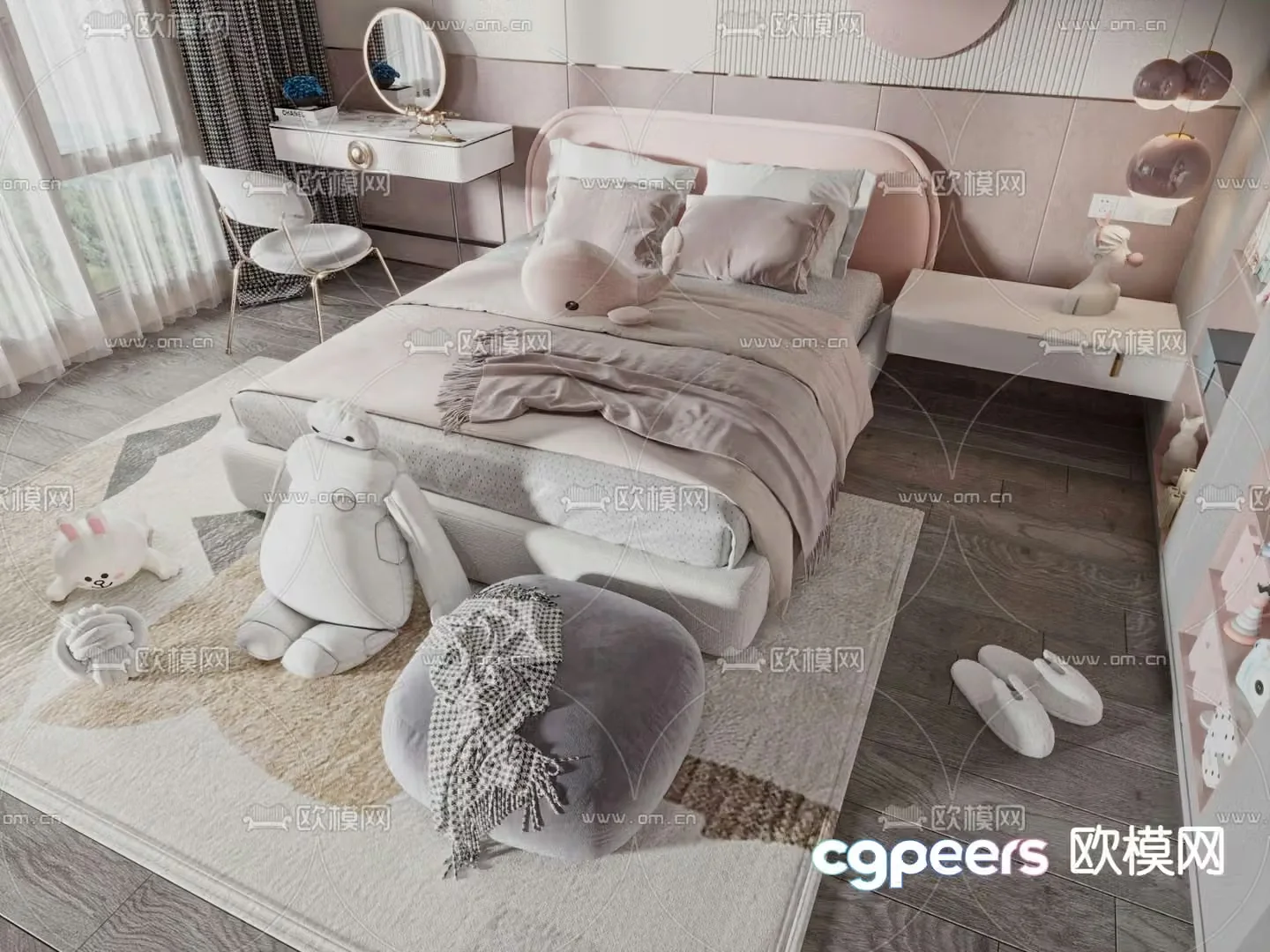 Modern children’s bed 3d model