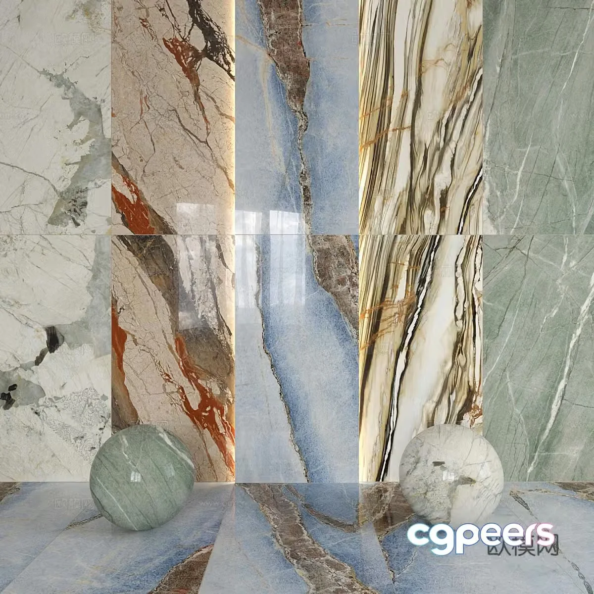 Modern Italian light luxury marble rock slab luxury stone PU stone 3d model