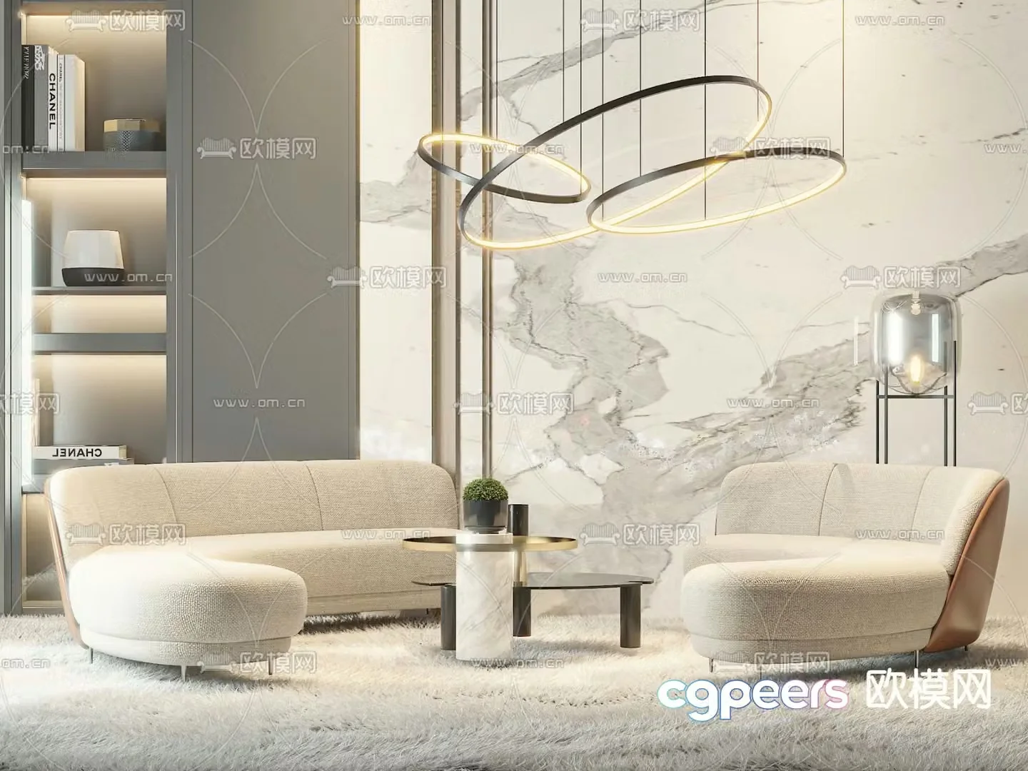 Modern sectional sofa 3d model