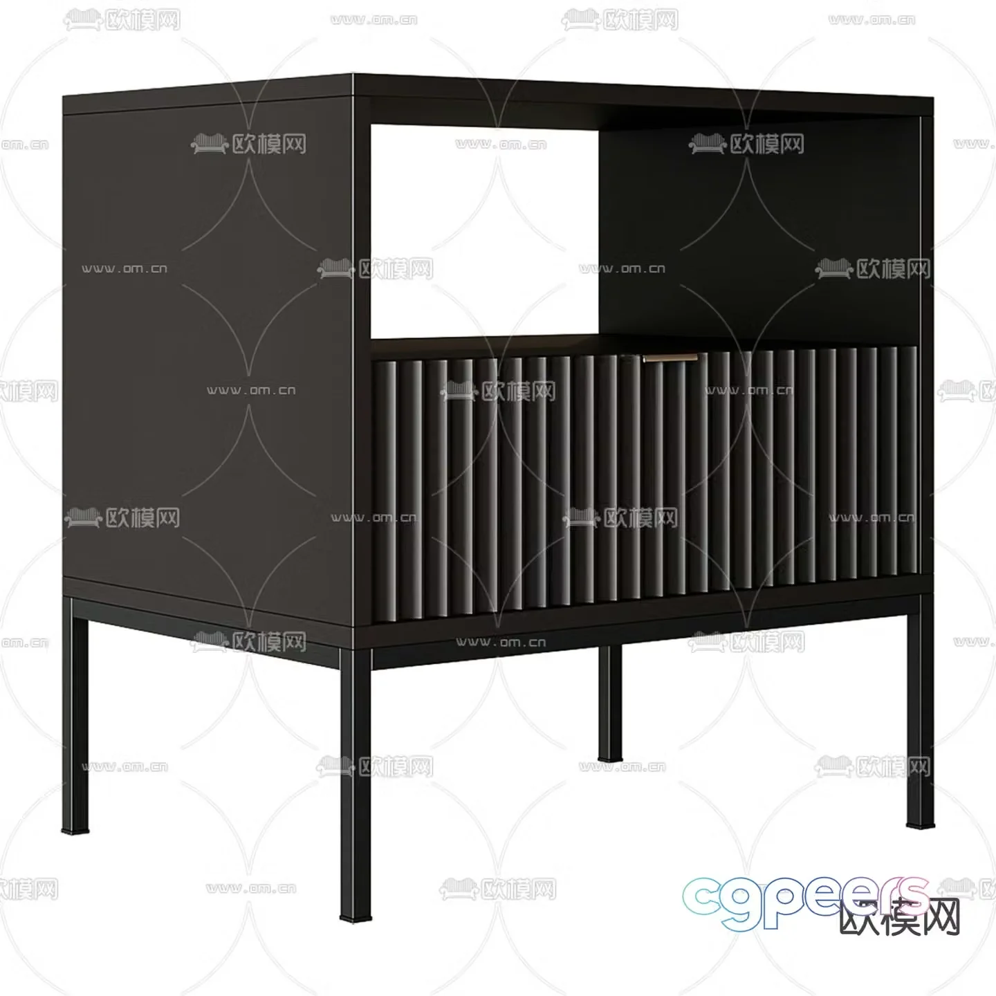 Bedside table low cabinet 3d model