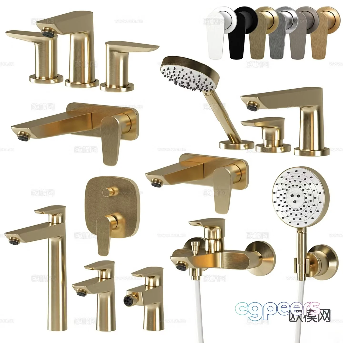 Rain shower faucet 3d model