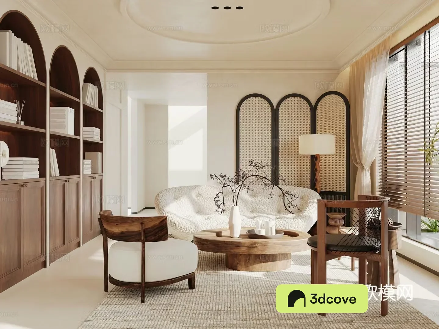 Medium style European living room 3D model
