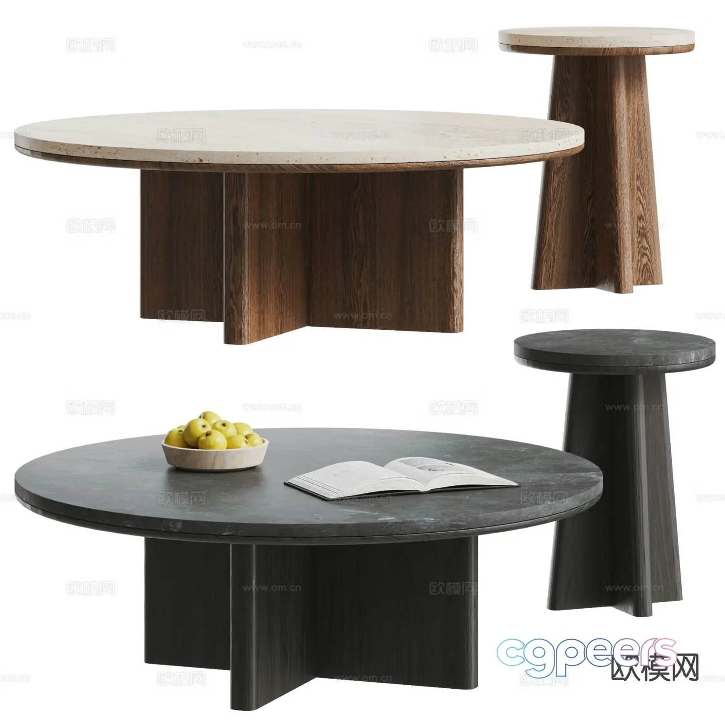 Medieval style mother-in-law coffee table 3D model