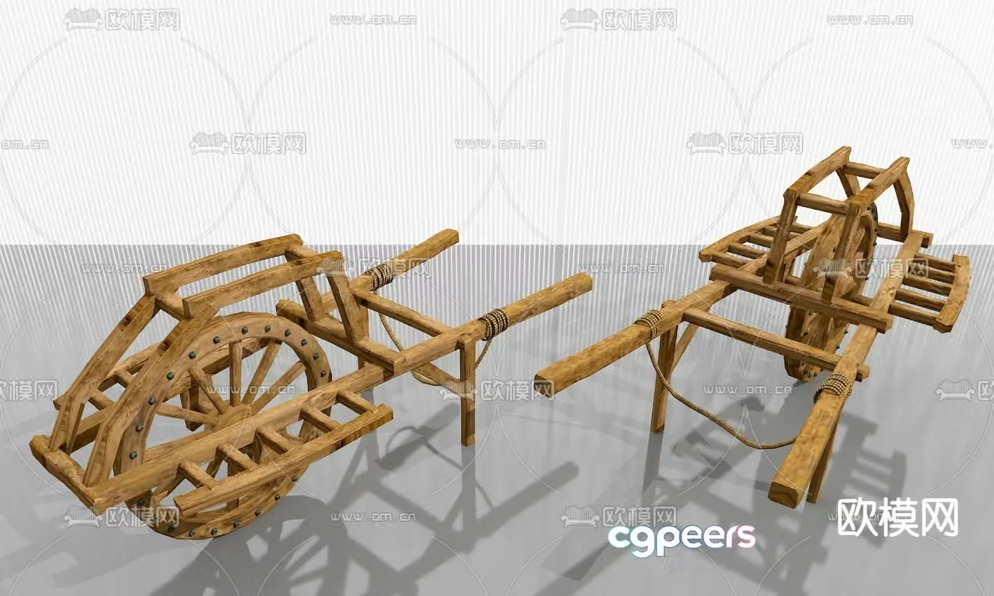 Folk sketch farm tools 3d model