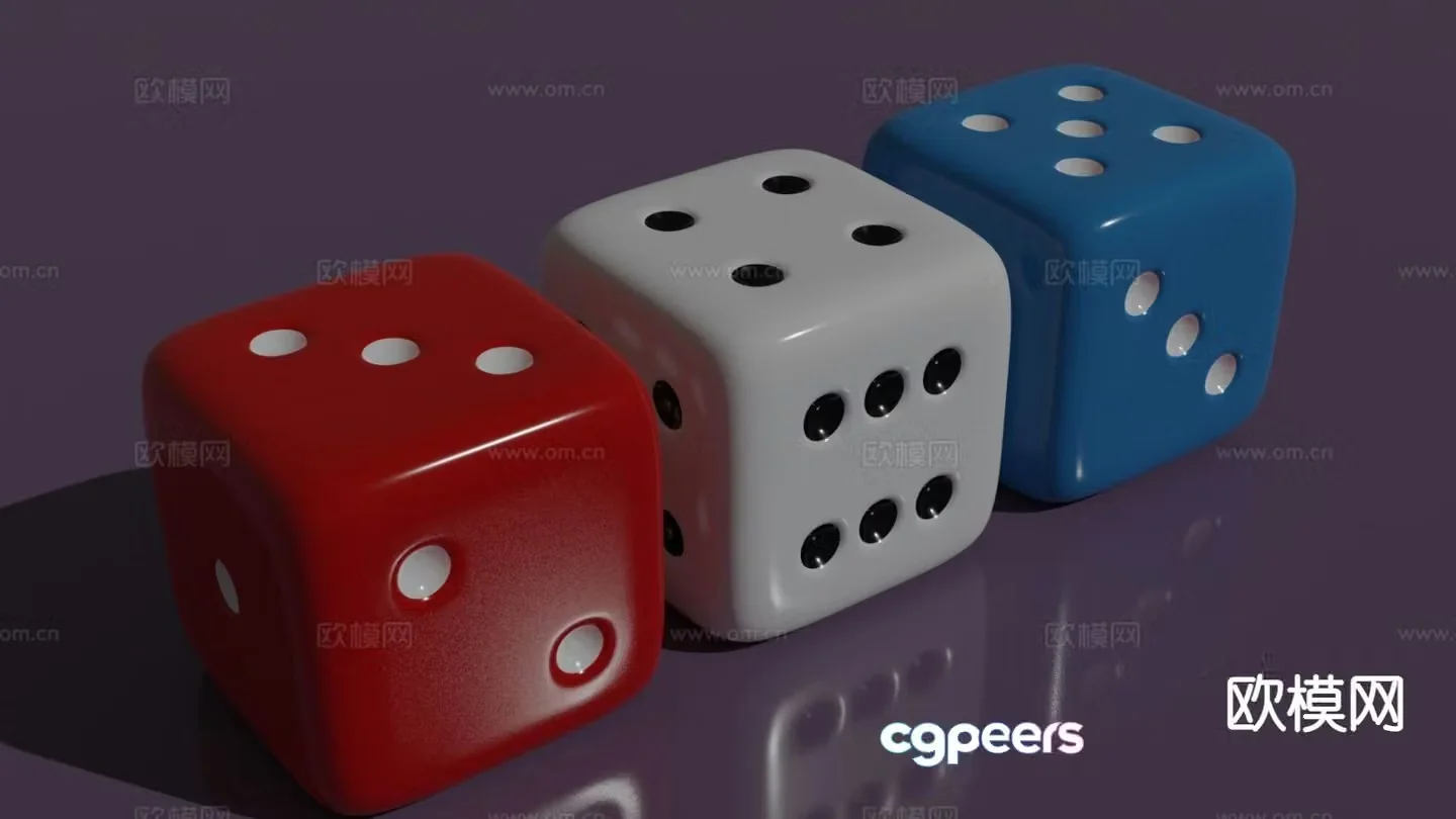 Game dice props 3d model