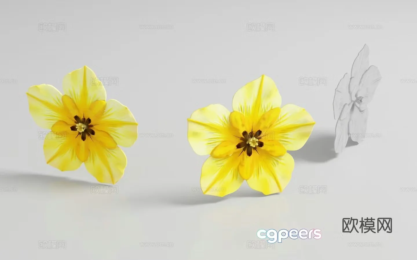Flowers Flowers Flowers Ornaments Decoration Props Check-in Game Cartoon 3D Model