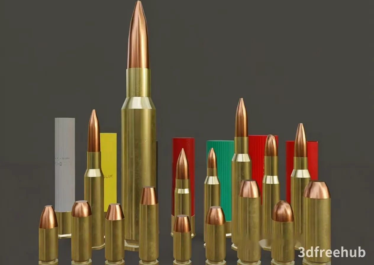 Gold Bullets 3D Model – 22291 – VRAY Render
